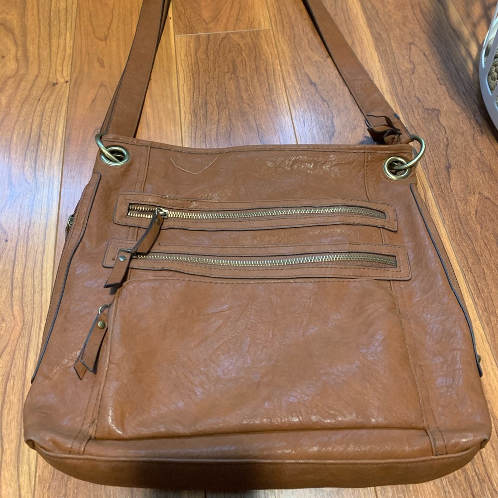 Brown leather purse